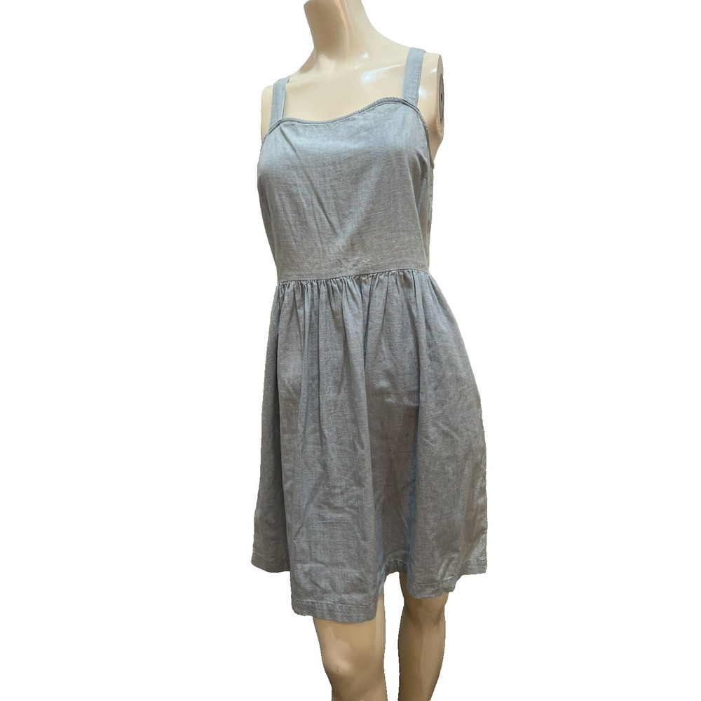 J By J Crew Sundress Blue Sleeveless Elastic Short Womens Small